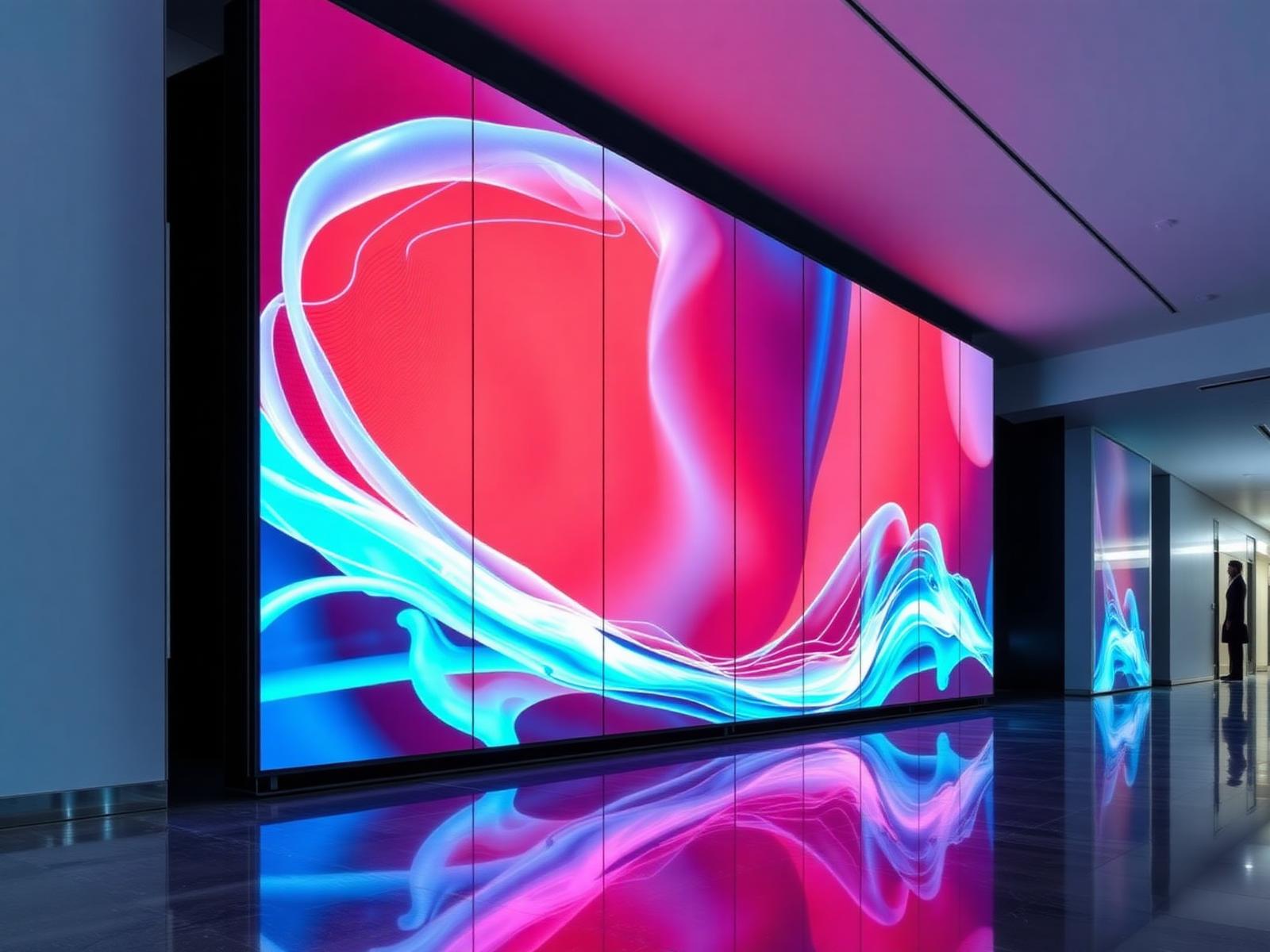 Grossformatige LED-Wall in einem modernen Lobby-Bereich