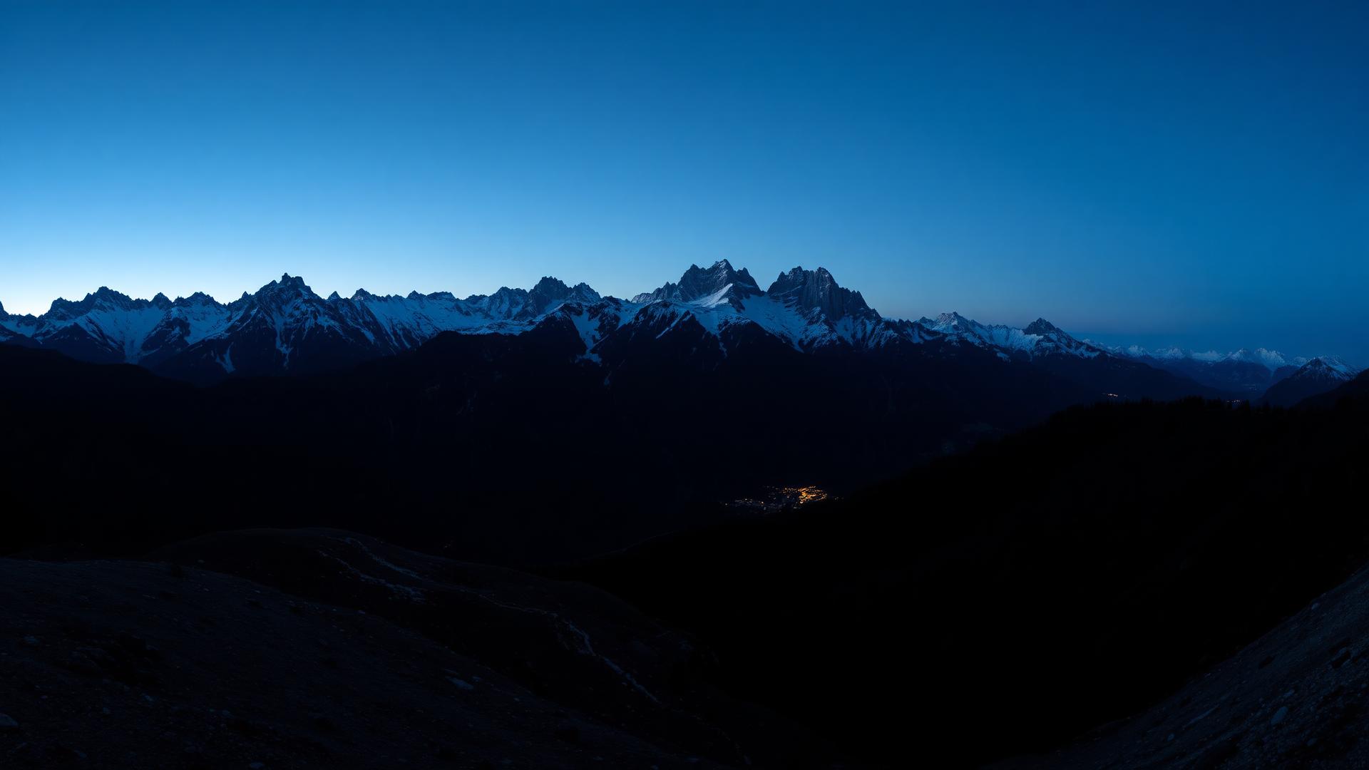 Schweizer Bergpanorama mit subtilen Datenlinien